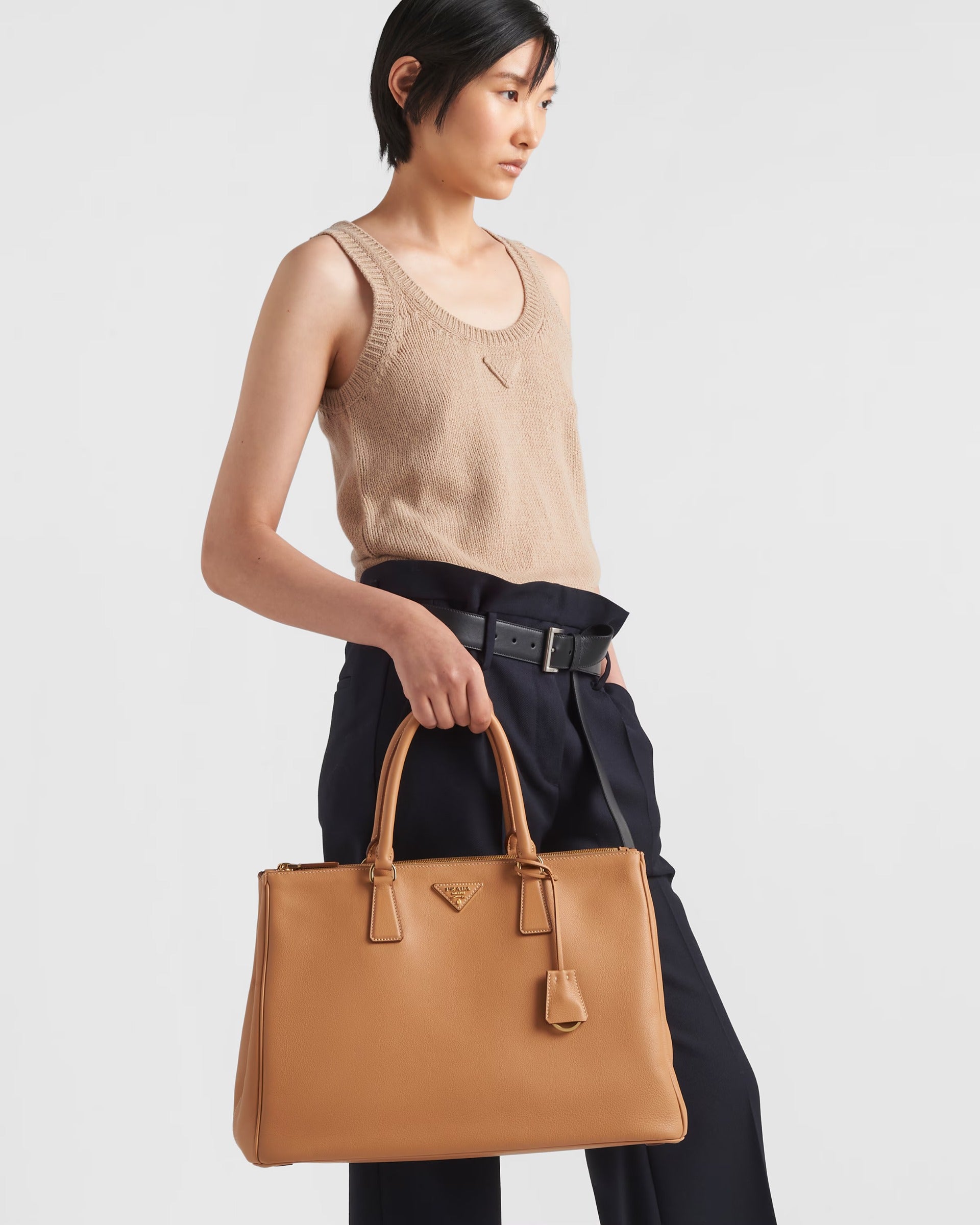 prada us 143b1bfe960d3da83311248c.jpg Prada Buckle extra-large leather bag - Natural