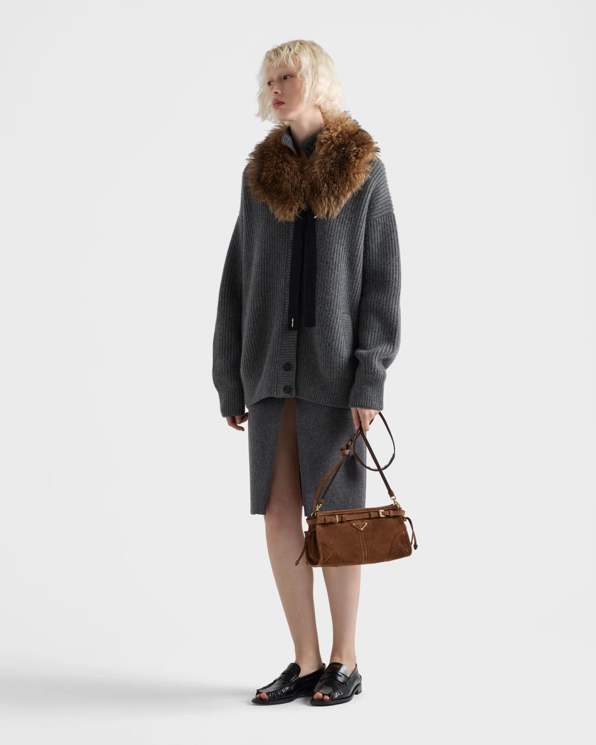 prada us 5069bd3ad8c764bf68d3c691.jpg Prada Bonnie small suede shoulder bag - Cocoa Brown