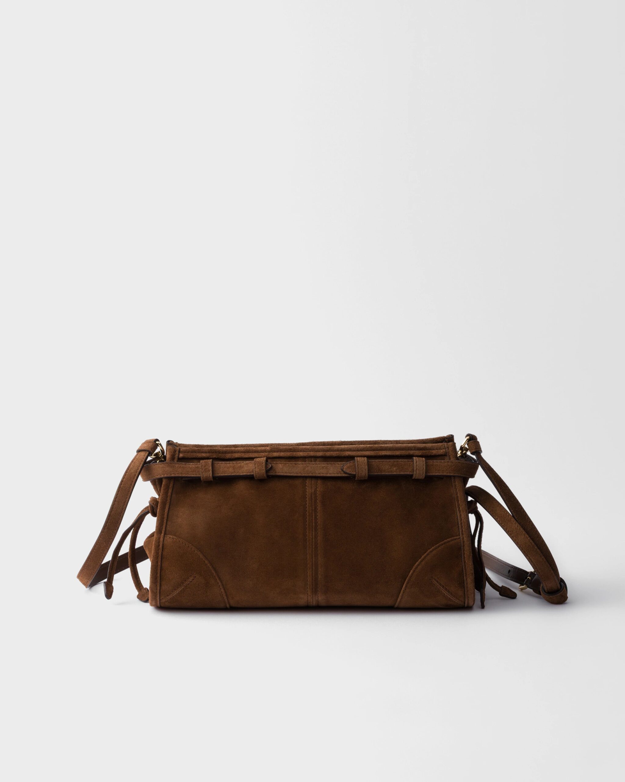 prada us 61adcde85bfcf8d434e993c2.jpg Prada Bonnie small suede shoulder bag - Cocoa Brown