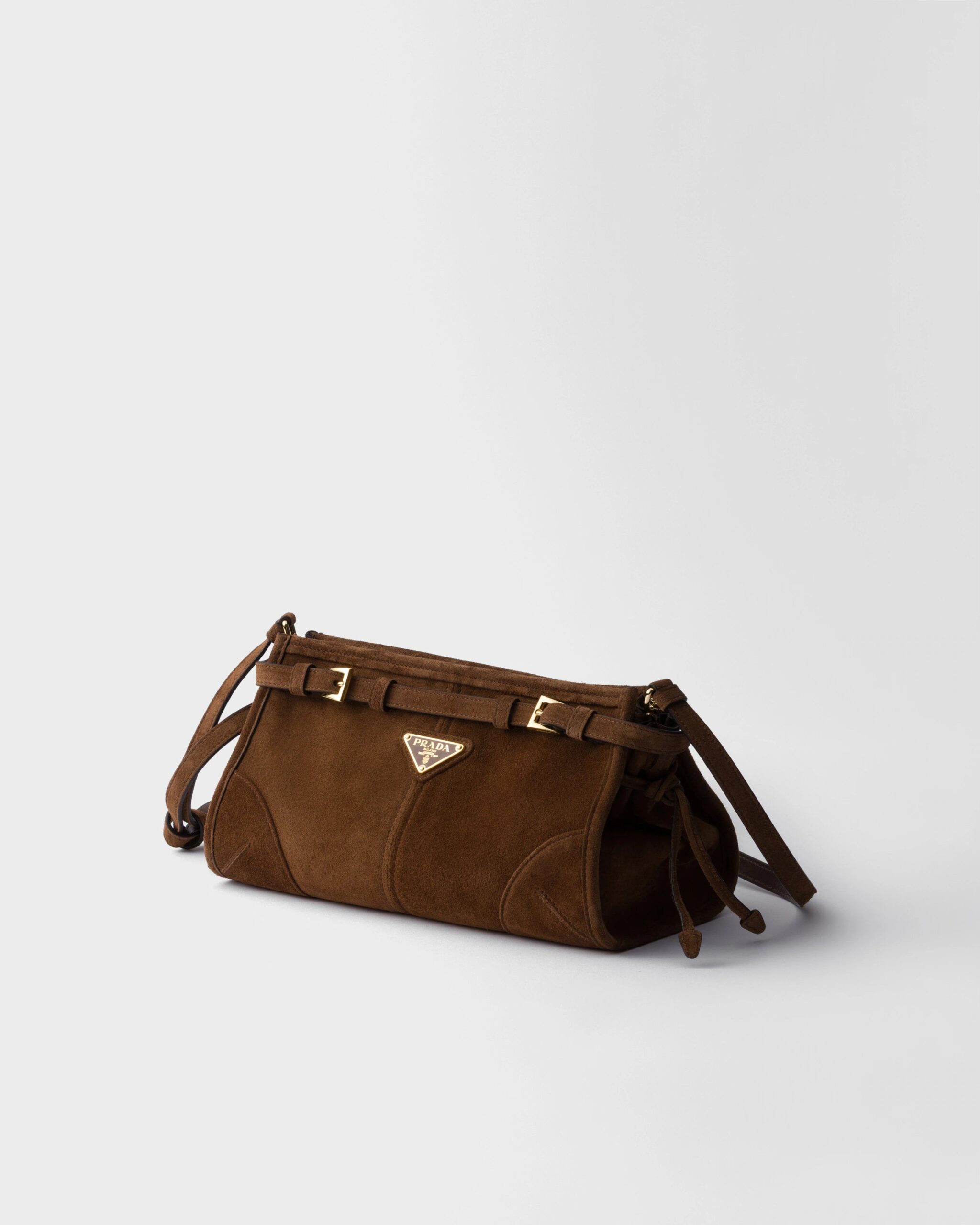 prada us ae9f4583810025e182d70927.jpg Prada Bonnie small suede shoulder bag - Cocoa Brown