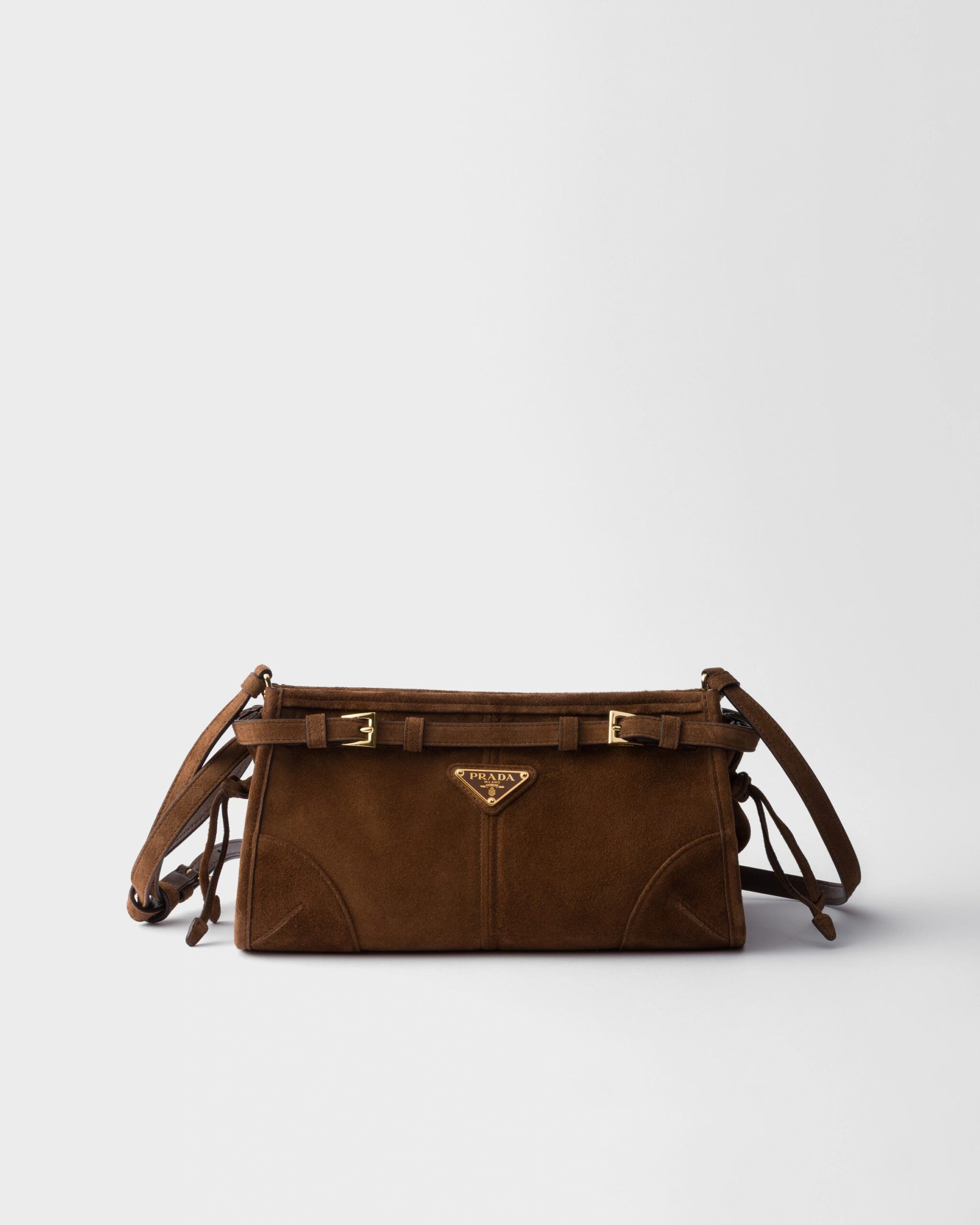 prada us f362c14fc47cdfadd7d8a68c.jpg Prada Bonnie small suede shoulder bag - Cocoa Brown